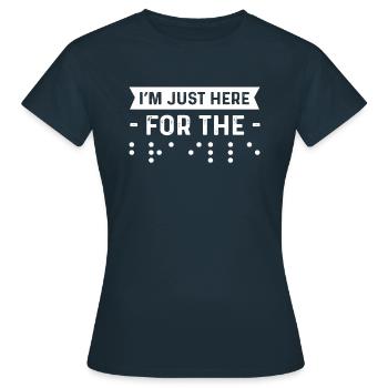 Ich Bin Nur Für Die Braille Hier. - Frauen T-Shirt - Navy - Vorne - AI Model Female 172 dark (172cm)