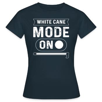 White pipe mode on. Blind persons - Women's T-Shirt - navy - Front - AI Model Female 172 dark (172cm)