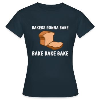 Baecker Backen - Frauen T-Shirt - Navy - Vorne - AI Model Female 172 dark (172cm)