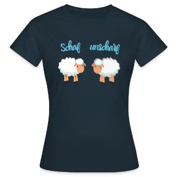 Moutons flous FUN WEAR - T-shirt Femme - marine - Devant - AI Model Female 172 dark (172cm)