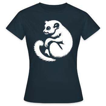 Loris Slowlori Silhouette Mammifère - T-shirt Femme - marine - Devant - AI Model Female 172 dark (172cm)