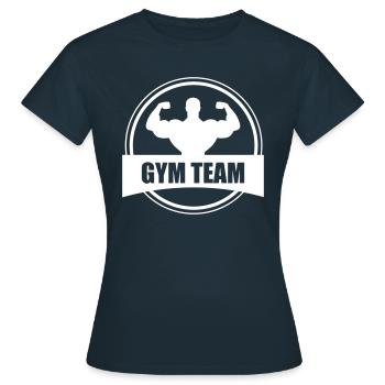 GYM TEAM | Fitness | Body Building - Women's T-Shirt - navy - Front - AI Model Female 172 dark (172cm)
