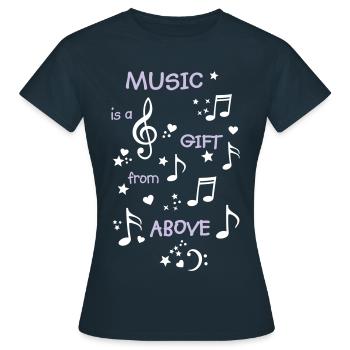 Musik Notenschlüssel Musiknoten Notenschlüssel - Frauen T-Shirt - Navy - Vorne - AI Model Female 172 dark (172cm)