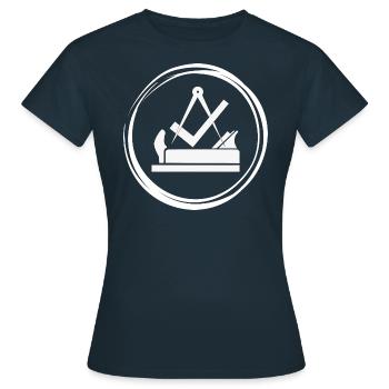 Signe de guilde traditionnel des charpentiers - T-shirt Femme - marine - Devant - AI Model Female 172 dark (172cm)
