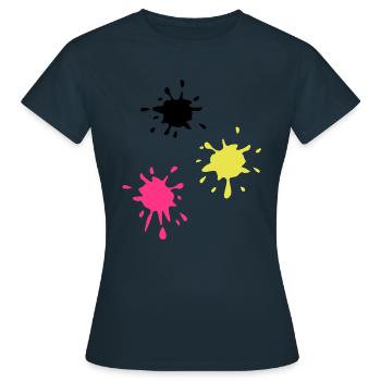 Kunst, Fleck, Paintball - Frauen T-Shirt - Navy - Vorne - AI Model Female 172 dark (172cm)