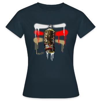 SPRAY A TIKI iii-a01rb-07 - Frauen T-Shirt - Navy - Vorne - AI Model Female 172 dark (172cm)