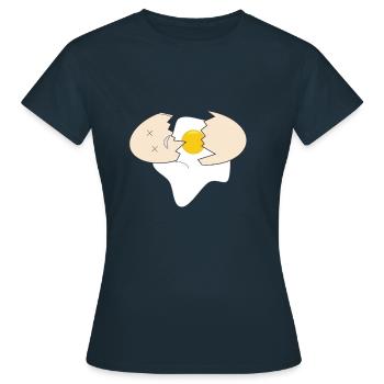 Egg is dead - Women's T-Shirt - navy - Front - AI Model Female 172 dark (172cm)