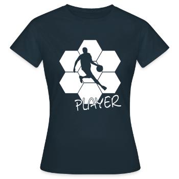 Player Basketball Streetball Bball - Frauen T-Shirt - Navy - Vorne - AI Model Female 172 dark (172cm)