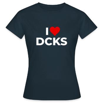 I LOVE DICKS - DCKS - Design drôle pour femme - T-shirt Femme - marine - Devant - AI Model Female 172 dark (172cm)