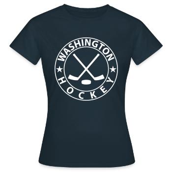 Washington Eishockey - Frauen T-Shirt - Navy - Vorne - AI Model Female 172 dark (172cm)