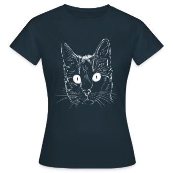 Tier,tiere,Katze,Katzen,Haustier,Tier liebe - Frauen T-Shirt - Navy - Vorne - AI Model Female 172 dark (172cm)