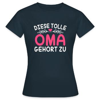 Diese Tolle Oma Gehört zu Personalisiert - Frauen T-Shirt - Navy - Vorne - AI Model Female 172 dark (172cm)