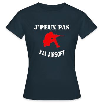 J peux pas j ai airsoft pour joueurs softgun AEG - T-shirt Femme - marine - Devant - AI Model Female 172 dark (172cm)