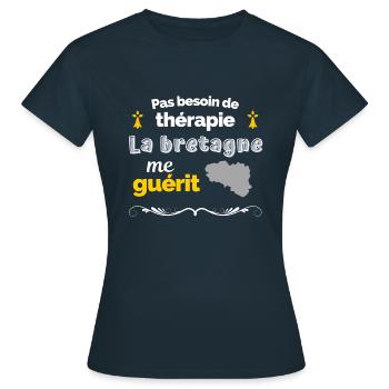 Bretagne humour pour cadeau breton - T-shirt Femme - marine - Devant - AI Model Female 172 dark (172cm)