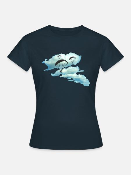 wolkenstraße paragliding - Frauen T-Shirt - Navy