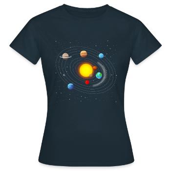 Système solaire - T-shirt Femme - marine - Devant - AI Model Female 172 dark (172cm)