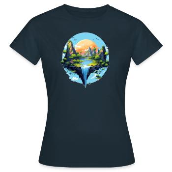 Paysage - T-shirt Femme - marine - Devant - AI Model Female 172 dark (172cm)