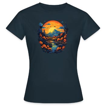 Paysage - T-shirt Femme - marine - Devant - AI Model Female 172 dark (172cm)