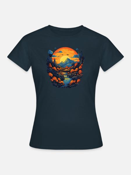 Landschaft - Frauen T-Shirt - Navy
