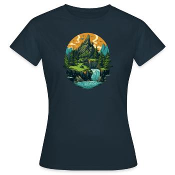Paysage - T-shirt Femme - marine - Devant - AI Model Female 172 dark (172cm)