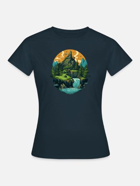Landschaft - Frauen T-Shirt - Navy