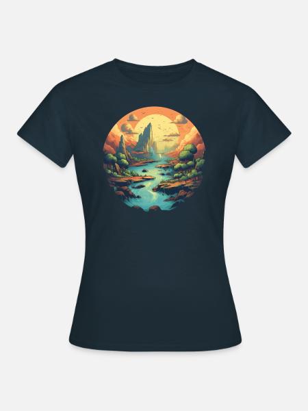 Landschaft - Frauen T-Shirt - Navy