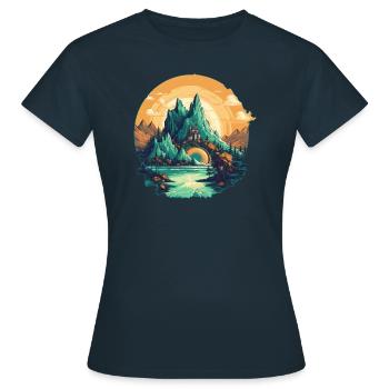 Paysage - T-shirt Femme - marine - Devant - AI Model Female 172 dark (172cm)