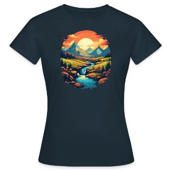 Landscape - Women's T-Shirt - navy - Front - AI Model Female 172 dark (172cm)