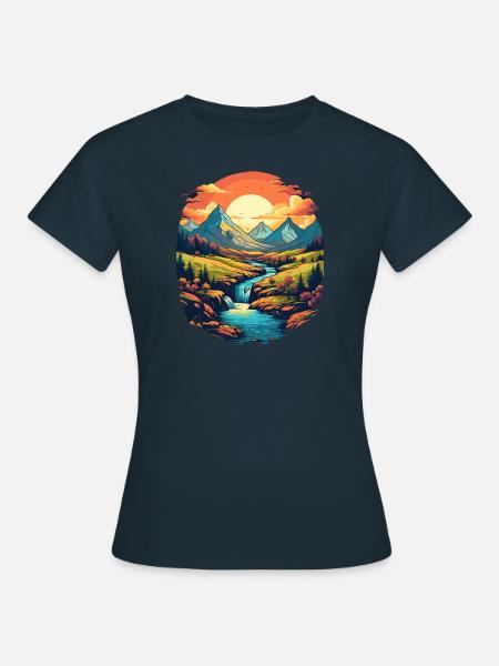 Landschaft - Frauen T-Shirt - Navy