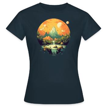 Paysage - T-shirt Femme - marine - Devant - AI Model Female 172 dark (172cm)