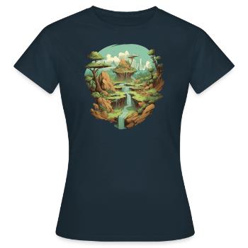 Landschaft - Frauen T-Shirt - Navy - Vorne - AI Model Female 172 dark (172cm)