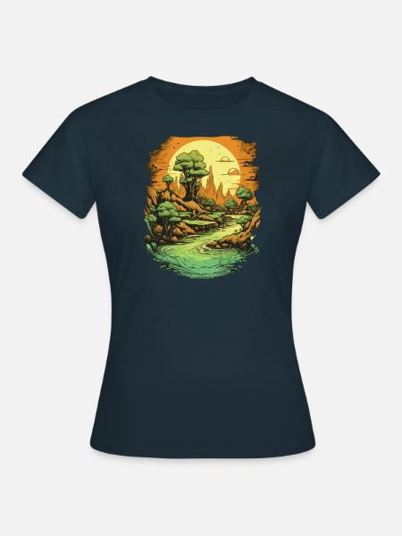Landschaft - Frauen T-Shirt - Navy