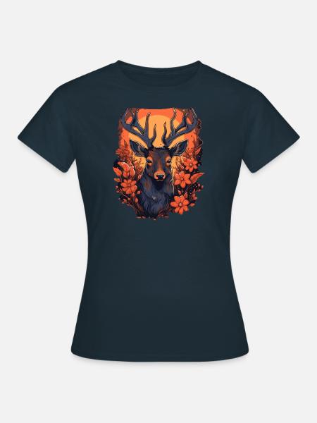 Hirsch - Frauen T-Shirt - Navy