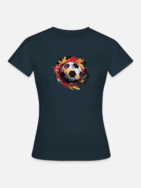 Fussball Ball - Frauen T-Shirt - Navy
