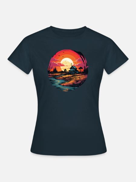 Landschaft - Frauen T-Shirt - Navy