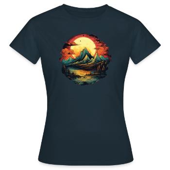 Paysage - T-shirt Femme - marine - Devant - AI Model Female 172 dark (172cm)