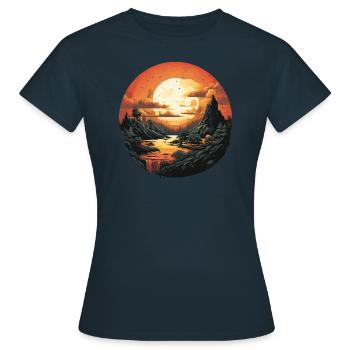 Paysage - T-shirt Femme - marine - Devant - AI Model Female 172 dark (172cm)