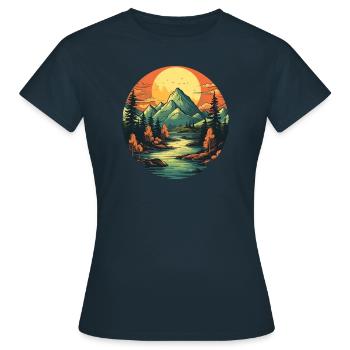 Paysage - T-shirt Femme - marine - Devant - AI Model Female 172 dark (172cm)