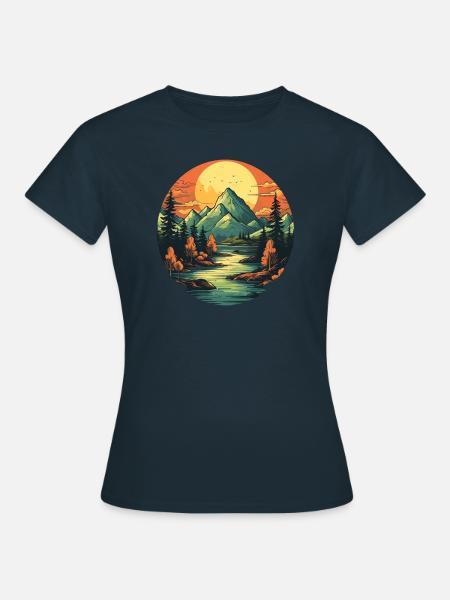Landschaft - Frauen T-Shirt - Navy