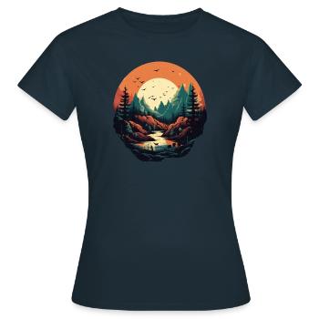 Landschaft - Frauen T-Shirt - Navy - Vorne - AI Model Female 172 dark (172cm)