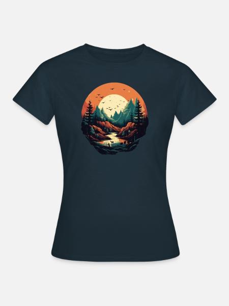 Landschaft - Frauen T-Shirt - Navy