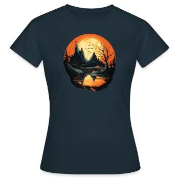 Paysage - T-shirt Femme - marine - Devant - AI Model Female 172 dark (172cm)
