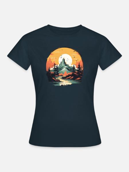 Landschaft - Frauen T-Shirt - Navy