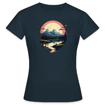Paysage - T-shirt Femme - marine - Devant - AI Model Female 172 dark (172cm)