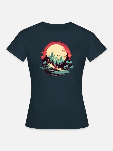Landschaft - Frauen T-Shirt - Navy