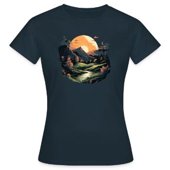 Landschaft - Frauen T-Shirt - Navy - Vorne - AI Model Female 172 dark (172cm)
