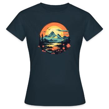 Landschaft - Frauen T-Shirt - Navy - Vorne - AI Model Female 172 dark (172cm)