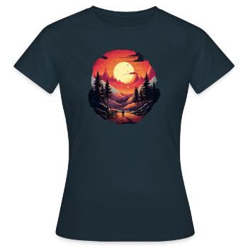 Landschaft - Frauen T-Shirt - Navy - Vorne - AI Model Female 172 dark (172cm)