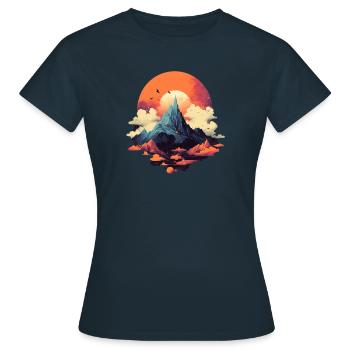 Landschaft - Frauen T-Shirt - Navy - Vorne - AI Model Female 172 dark (172cm)