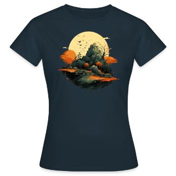 Landschaft - Frauen T-Shirt - Navy - Vorne - AI Model Female 172 dark (172cm)